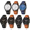 Montres-bracelets pour hommes, ensemble de bracelets de luxe, mode Business, cuir marron, à Quartz, cadeau