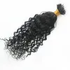 100Pcs Curly Nano Ring Hair Extensions Natural Color Peruvian Micro Beads Rings Human Hairs Extensions 1g/Strand
