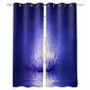 Curtain Water Surface Magic Lotus Purple Curtains For Bedroom Living Room Luxury European