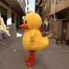 2023 Hoge kwaliteit Giant Rubber Duck Mascot Kostuum Volwassen Grootte Anime Kleding Party Make Delivery248E aangepast