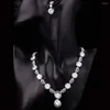 Pendientes del collar Conjunto de llegada de la nube de la nube joyas de boda de circón cúbico para mujeres que venden accesorios de vestimenta CZL-6082