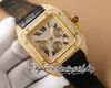 TWF zy0008 Miyota 9100 Cronografo Automatico Orologio da uomo in oro giallo con intarsio di diamanti Cassa con diamanti Quadrante con indici romani Cinturino in pelle Super Edition Orologi per l'eternità