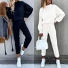 Women's Two Piece Pants Women's Sportswear 2-Piece Sweatshirt Casual White Streetwear Fall/Winter Fleece Sports Sweater Suit Pullover