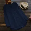 Chemisiers pour femmes Letian Spot Goods vêtements pour femmes coton et lin dentelle brodé à manches longues chemise haut ample 2022