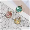 Charms Fashion Resin Stone Pendant Charm Natural Shell Paper Sequins With Gold Plated For Diy Jewelry Making Bracelet Necklace Drop Ot48B