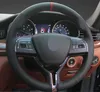 Auto-Lenkradbezug, individuell, Handnähen, Geflecht, Rindsleder, Autozubehör für Maserati Ghibli Levante Quattroporte
