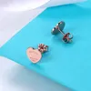 Designer Heart Earring Femmes Rose Stud Couple de flanelle Sac en acier inoxydable 10 mm d'épaisseur de bijoux de luxe