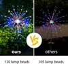 Strings Outdoor Solar Lights Gardening Exterior Decoration LED Firework Lamp Waterproof Garland 90/120/150 For Yard Lawn Party Decor