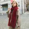 Bufandas Cashmere Imitación Invierno Bufanda de mujer Grueso Color Sólido Punto Lana gruesa