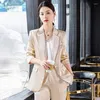 Women's Two Piece Pants 2022 Autumn Winter Formal Ladies Green Blazer Women Business Suits With Sets Work Wear Office Uniform 5XL Size