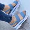 Kil kvinnor sommars sandaler remplattform damer skor öppen tå spänne tofflor kvinnlig plus storlek t andals fälla hoes lippers ize