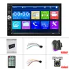 7 "autoradio 2 Din MP5 lecteur écran tactile universel Bluetooth lien miroir TF USB FM avec 8 12 caméra télécommande 7012B