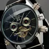 Jaragar Mens Watches Top Brand Luxury Automatic Fashion Sport Watch Shark Lines Design Rubber Band Tourbillion Display Calender262d