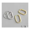 Hoop Huggie 100 Pure 925 Sterling Sier Boucles D'oreilles Pour Femmes Punk Cool Ins Minimaliste Géométrique Ovale Cercle Boucle D'oreille Bijoux Yme483 Dro Otnak