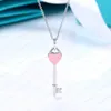 NEW key pendant necklace female stainless steel couple silver chain pendant neck luxury jewelry gift girlfriend accessories wholesale with box