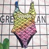 Costume da bagno con motivo colorato Lettera Logo Bikini Trend Costumi da bagno interi per donna Ultimi costumi da bagno per body