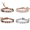 Bracelets de charme Kelitch Crystal Stone Stone Mulheres de couro Acessórios de jóias ajustáveis ​​Bracelete de moda feminina por atacado