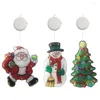 Strings Christmas Tree Santa Snowman Led Lights With Suction Cup Hook Holiday Window Decoration for Year Fairy Decor Hanging