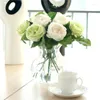 الزهور الزخرفية 5Colors الحرير وردة الزفاف الاصطناعي لحفل الديكور المنزل وهمية