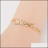 Очарование браслетов Butterfly Bracelet Регулируемое золото для женщин Sier Fashion Party Свадебные свадебные ювелирные изделия.