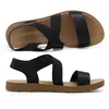 Sandaler drömpar kvinnors elastiska ankelremmar Summer Flat Sandaler Casual Beach Shoes For Woman Classics Non-Slip Lightweight Sandaler T230208