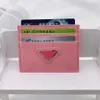 Lyxdesigners modekorthållare Myntplånböcker Nyckelplånböcker triangellogotyp klassisk äkta läder Clutch Dam Herr MINI Hållare kortfack Kort plånbok med låda