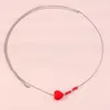 Couleur argent rouge perle coeur taille chaîne Sexy femmes Simple décontracté ventre chaîne corps bijoux accessoire