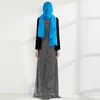 Vêtements ethniques Mode Abaya Longue Jupe Paillettes Plaid Double Couche Arabe Musulman Femmes Mosquée Ramadan Robe De Prière Islamique