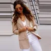 Kadınlar Takım Sonbahar Moda Blazer Ceket Kadınlar 2022 Gündelik Yakası Cepler Uzun Kollu Katlar Bayanlar Ofis İşleri Kat Madde İnce Blazers