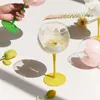 Bicchieri da vino 500ML Coppa di vetro creativo di lusso Ulip Calice medievale in edizione limitata Regalo di compleanno dipinto a mano Instagram