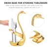 Dijkartikelen Holder lepel koffiebasis lepels Swan Dessert Fork Organizer opslagset gouden tafelsgerei eetstokjes rackcutlerie