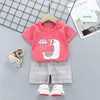 Kleidung Sets 2 stücke Kinder Jungen Kleidung Alter 2 3 4 Sommer Kinder Kurzarm T-shirts Shorts Anzug Infant Mädchen trainingsanzug Geboren Set