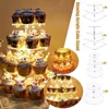 Ustensiles de cuisson 4 niveaux Acrylique Gâteau De Mariage Stand Cristal Coupe Décoration Stands Affichage Plaque Titulaire Fête D'anniversaire Dessert Étagère Cupc I4u4