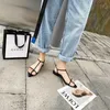 Сандалии 2020 Лето Новая минималистская мода мода All-Match Flat Sandals Европейские и американские женские туфли в стиле моделя T221209