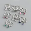 Boucles d'oreilles simples en argent Sterling 925, petit cercle, rondes, en zircone cubique, cadeaux de fête de mariage, nouvelle collection