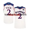 Kansas Jay College Marcus Garrett #0 Malik Newman #14 Lagerald Vick #2 Basketball Jerseys Mens Stitched Custom Any Number Name