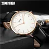 SKMEI Mens Simple Fashion Watch Leather Quartz-Watches Relogio Masculino Classic Watches Male Clock Ultra-thin Wristwatch 1181267u