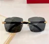 Neue Modedesign-Sonnenbrille 0052 randloser Rahmen, unregelmäßige, quadratisch geschnittene Gläser, einfache und beliebte Outdoor-UV400-Schutzbrille