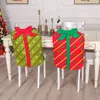 Chair Covers Christmas Decoration Striped Gift Bag Bow Back Cover El Restaurant Home