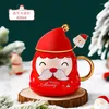 Mokken 400 ml keramische mok kerstcadeau ideeën kopjes met deksels en lepel thee -paren koffie regali natale coffeeware