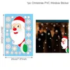 Decorações de Natal Papai Noel Adesivos de parede de parede de parede de parede de vidro 3d decoração de vidro em pvc para decoração do ano de natal