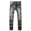 Jeans skinny strappati strappati da uomo Jeans da uomo alla moda Slim Motociclista da motociclista Causale Pantaloni da uomo in denim Jeans da uomo hip-hop