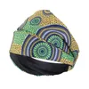 African Printed Pattern Satin Lining Headband Turban For Women Head Wrap Sports Bandanas Yoga Hair Bands Accessories