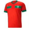 2022 Jerseys de football marocain Hakimi Maillot Marocain Ziyech En-Netyri Football Shirts Men Kids Kit Harit Saish Idrissi Boufal Jersey Maroc Team National Team Shirt