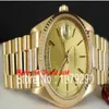 Hochwertige Luxusuhren 118238 18238 Gelbes Zifferblatt Edelstahlarmband 36 mm Automatik Herrenuhr Watches187z