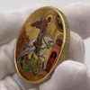 Pièces commémoratives russes George tuant le dragon, pièce plaquée or, artisanat en métal gaufré, collection