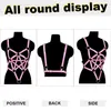 Gordels Pentagonal Crop Tops Goth Punk Black Leather Bra Harness Hollow Out Party Cosplay Clothing Halloween Aangepaste riemen vrouwen