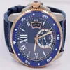 Top Quality Diver W2CA0009 Cadran Bleu Et Bande De Caoutchouc 42mm Automatique Montres De Sport Pour Hommes 18k Or Rose Mens Watch228u