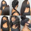 Headwear Accessories Ywigs Peruvian Front for Black Women Kinky Straight HD Frontal Yaki Lace Human Hair Wigs298K