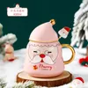 Mokken 400 ml keramische mok kerstcadeau ideeën kopjes met deksels en lepel thee -paren koffie regali natale coffeeware